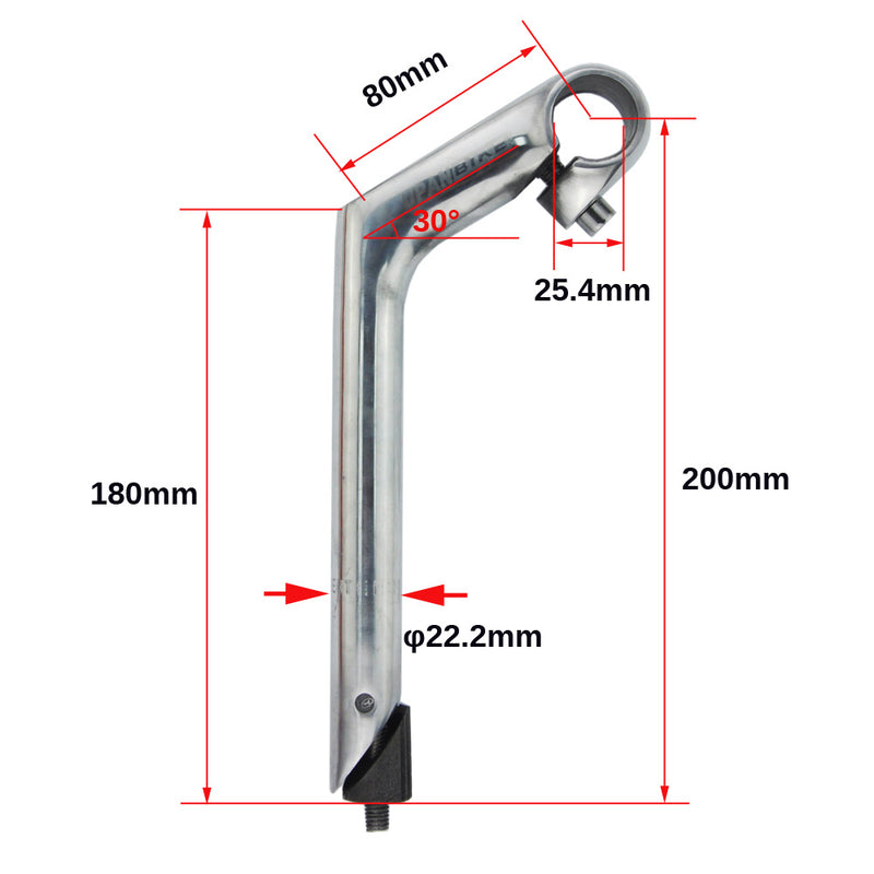 UPANBIKE Bike Stem 22.2mm*25.4mm Aluminum Alloy Gooseneck Shape 40mm/80mm Stem B002 - UPANBIKE