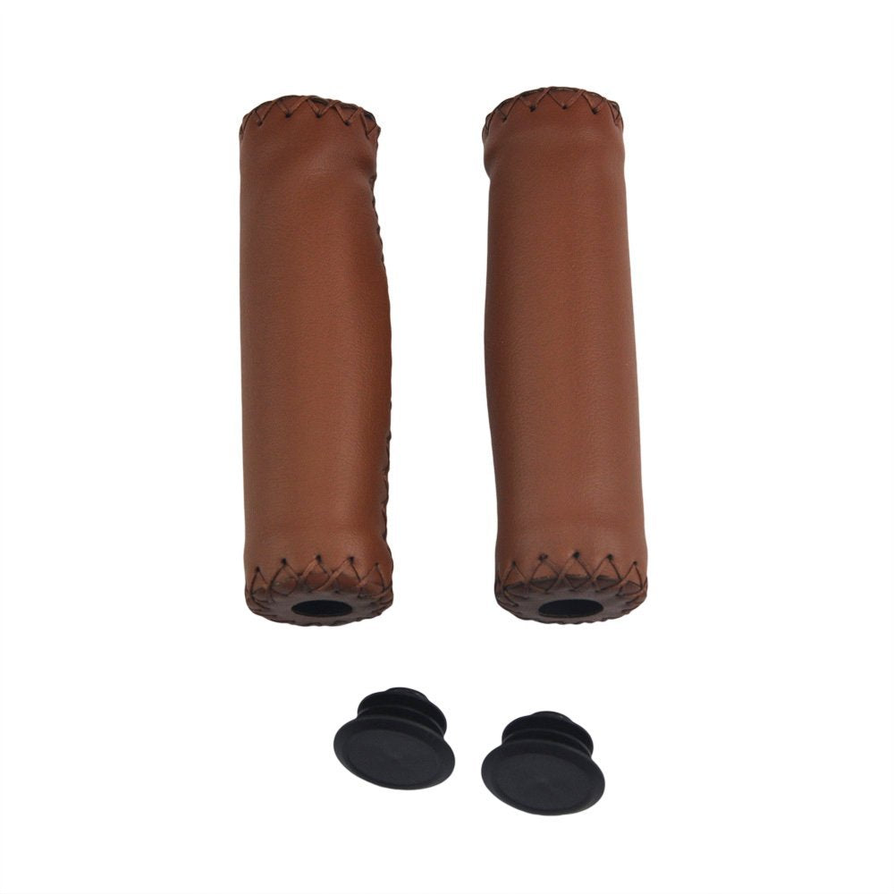 UPANBIKE Retro Leather Bike Grips Fit 22.2mm Handlebar B99 - UPANBIKE