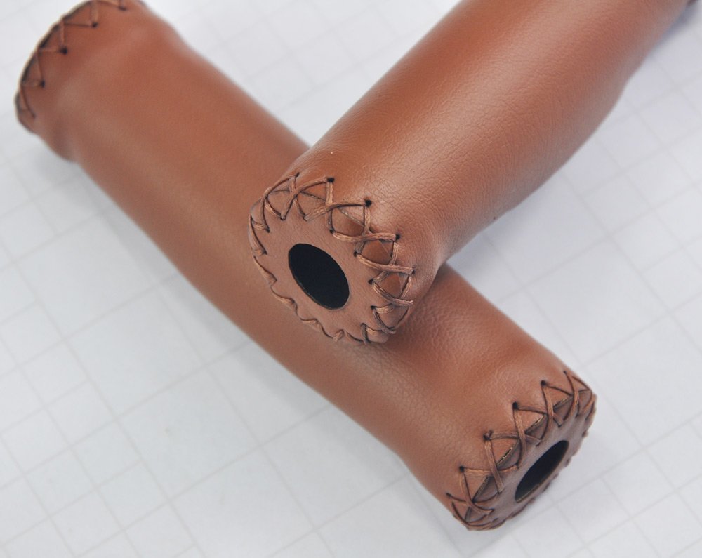 UPANBIKE Retro Leather Bike Grips Fit 22.2mm Handlebar B99 - UPANBIKE