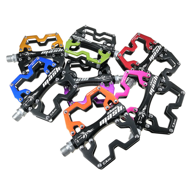 UPANBIKE 9/16" Bike Pedals Aluminum Alloy CNC Ultralight 2 DU Bearing Wide Flat Platform Bicycle Pedals For MTB BMX UP650 - UPANBIKE