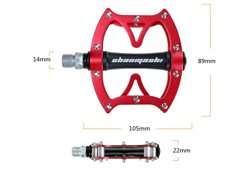 UPANBIKE 9/16" Bike Pedals Aluminum Alloy CNC Wide Flat Platform Ultralight Sealed Bearing Bicycle Pedals For MTB BMX Bike UP644 - UPANBIKE