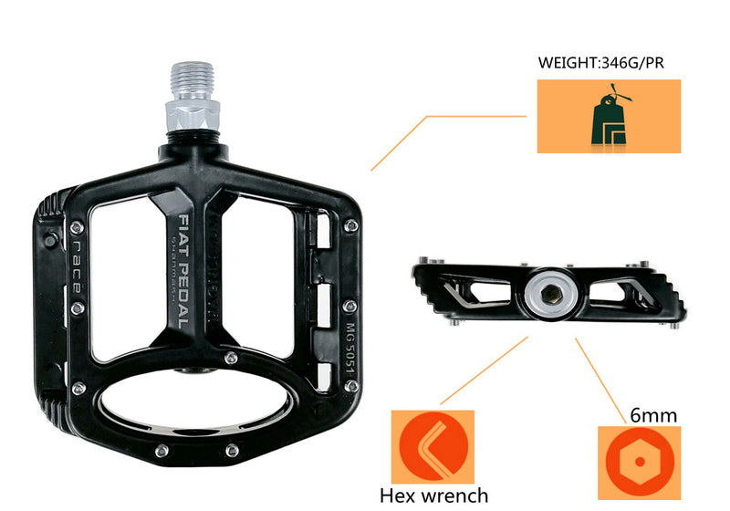 UPANBIKE Mountain Road Bike Pedals Magnesium Alloy Wide Flat Platform 9/16" CNC Ultralight 3 Sealed Bearing Bicycle Pedals UP628 - UPANBIKE