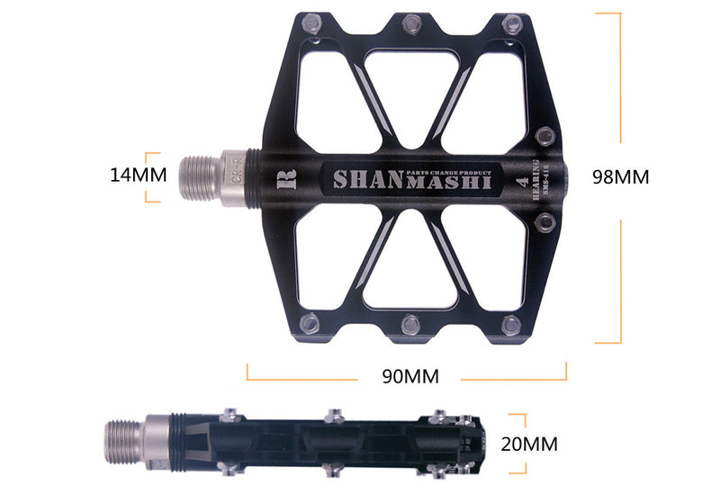 UPANBIKE 4 Sealed Bearing Pedals for Mountain Bike Road Bicycle Aluminum Flat Platform B609 - UPANBIKE