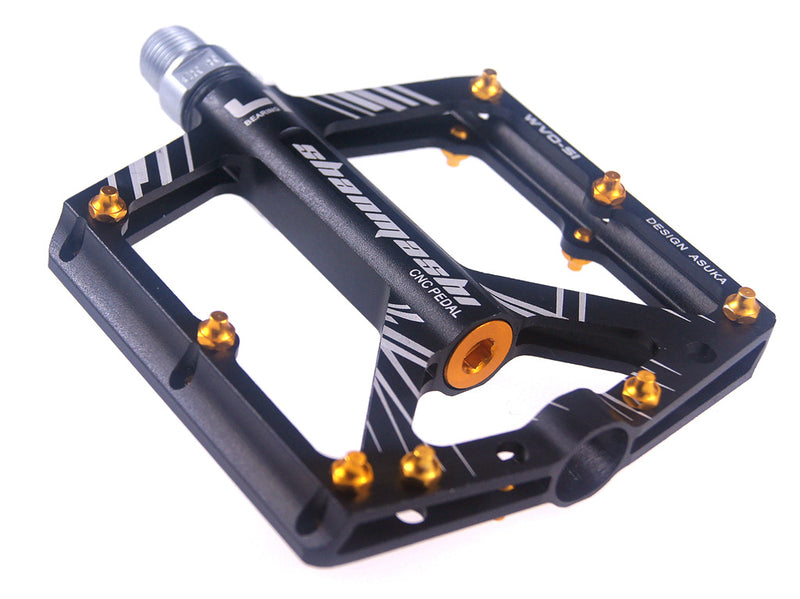 UPANBIKE Mountain Bike Road Bike Pedals 4 Bearings 9/16'' Spindle Aluminum alloy CNC Flat Platform Bicycle Pedals UP624 - UPANBIKE